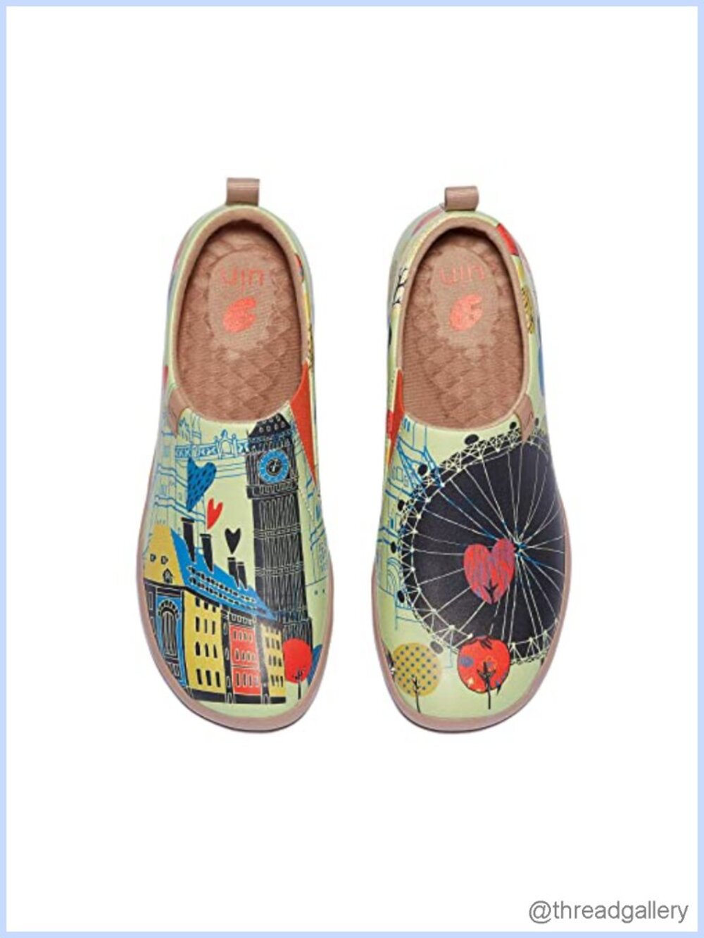 Art Painted Slip On Knit Loafers Lightweight Comfort Sneaker